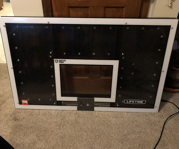 LED Basketball Hoop Assembled